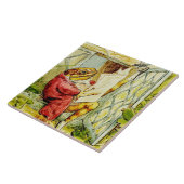 “Jeremy Fisher leest het nieuws” van Beatrix Potte Tegeltje (Zijkant)