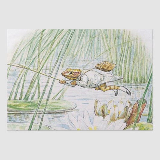 Jeremy Fisher maakt een grote sprong door Beatrix  Tissuepapier (Voorkant)