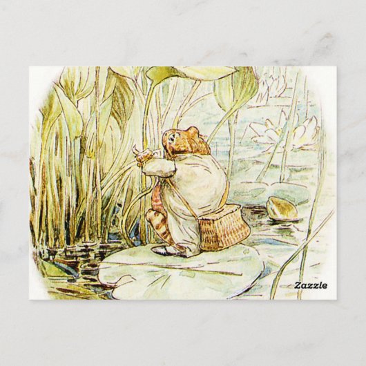 Jeremy Fisher op een leliepad van Beatrix Potter Briefkaart (Achterkant)