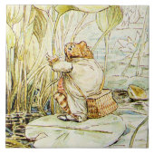 Jeremy Fisher op een waterlelieblad door Beatrix P Tegeltje (Voorkant)