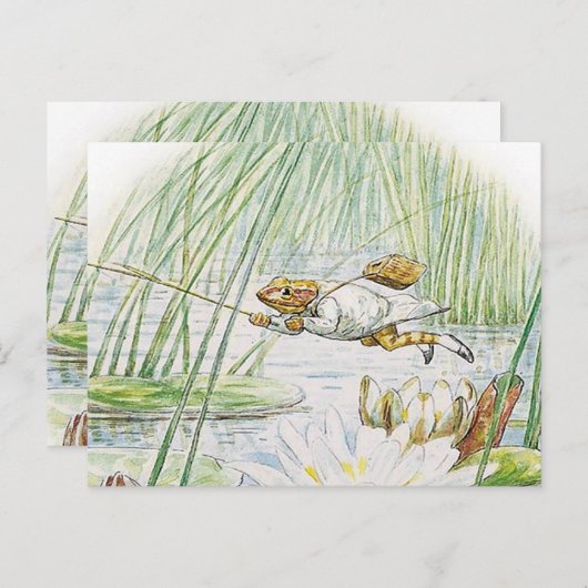 Jeremy Fisher pakt een grote sprong van Beatrix Po Briefkaart (Voorkant / Achterkant)