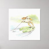 Jeremy Fisher Poles op een Lily Pad Canvas Afdruk (Voorkant)