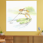 Jeremy Fisher Poles op een Lily Pad Canvas Afdruk (Insitu (Woonkamer))