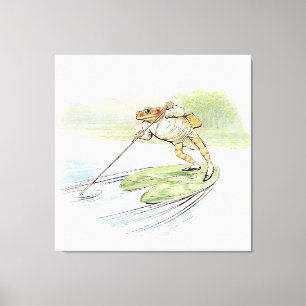 Jeremy Fisher Poles op een Lily Pad Canvas Afdruk