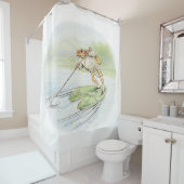 Jeremy Fisher Poles op een Lily Pad Douchegordijn (In situ)