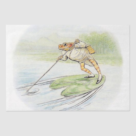 Jeremy Fisher Poles op een Lily Pad Tissuepapier (Voorkant)