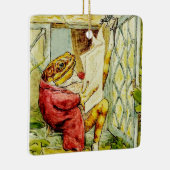 “Jeremy Fisher Reads the News” by Beatrix Potter Keramisch Ornament (Rechts)
