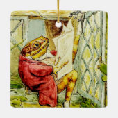“Jeremy Fisher Reads the News” by Beatrix Potter Keramisch Ornament (Achterkant)