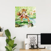 "Jeremy Fisher vangt een vis" door Beatrix Potter Poster (Thuiskantoor)