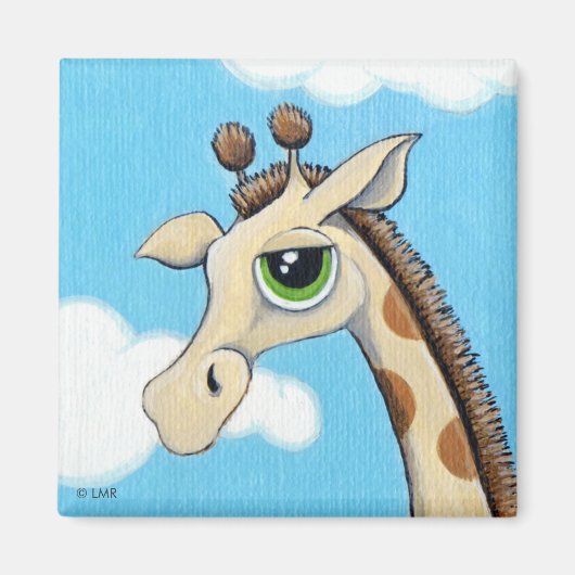 Jeremy Giraffe met zijn hoofd in de wolken Magneet (Voorkant)