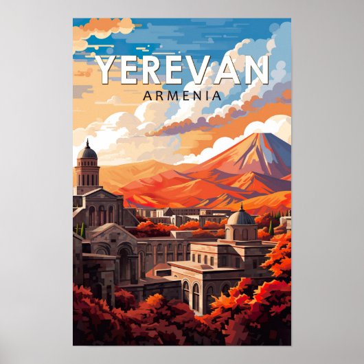 Jerevan Armenië Reizen Kunst Vintage Poster (Voorkant)