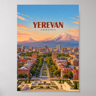 Jerevan Armenië Vintage Reis Kunst Poster