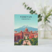 Jerevan, Armenië Vintage Travel Art Briefkaart (Staand voorkant)