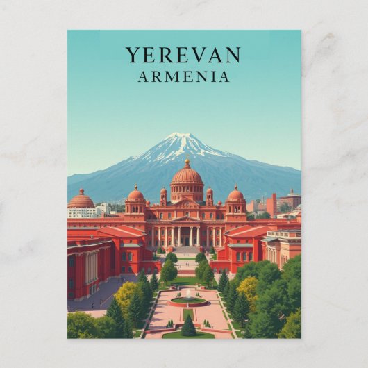 Jerevan, Armenië Vintage Travel Art Briefkaart (Voorkant)