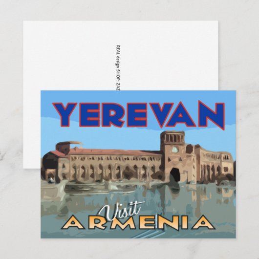Jerevan, bezoek Armenië briefkaart (Voorkant / Achterkant)