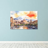 Jerevan waterverf kunst canvas afdruk (Insitu (Houten vloer))