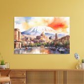 Jerevan waterverf kunst canvas afdruk (Insitu (Woonkamer))