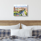 Jerevan waterverf kunst canvas afdruk (Insitu (Slaapkamer))