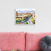 Jerevan waterverf kunst canvas afdruk (Insitu (Woonkamer))