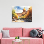 Jerevan waterverf kunst canvas afdruk (Insitu (Woonkamer))