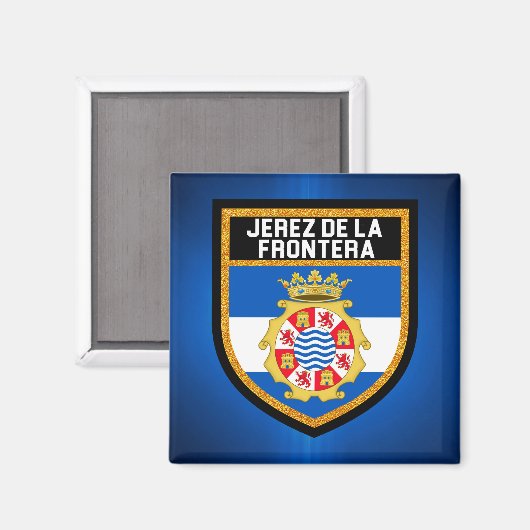 Jerez de la Frontera Flag Magneet (Voorkant / Achterkant)