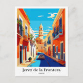 Jerez de la Frontera Spanje Reisillustratie Briefkaart (Voorkant)