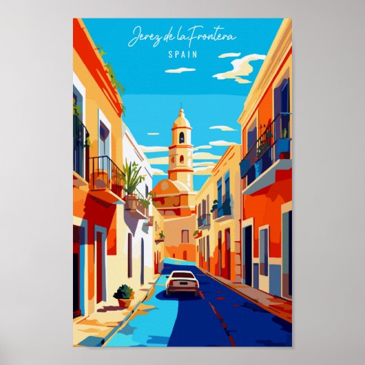 Jerez de la Frontera Spanje vintage reizen Poster (Voorkant)