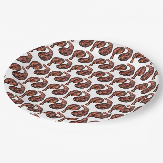 Jerk Chicken Caribbean West Indian Jamaican Food Papieren Bordje (Gekanteld)