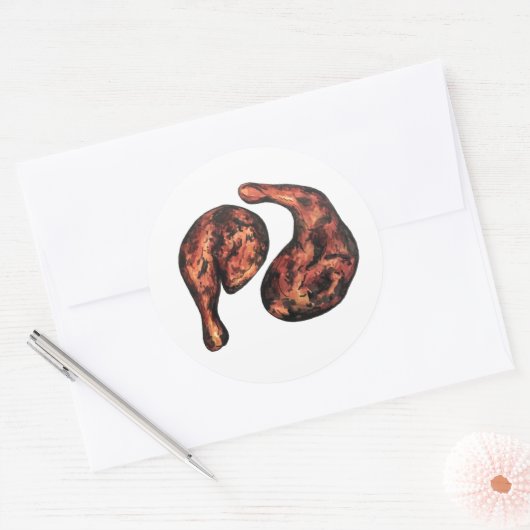 Jerk Chicken Caribbean West Indian Jamaican Food Ronde Sticker (Envelop)