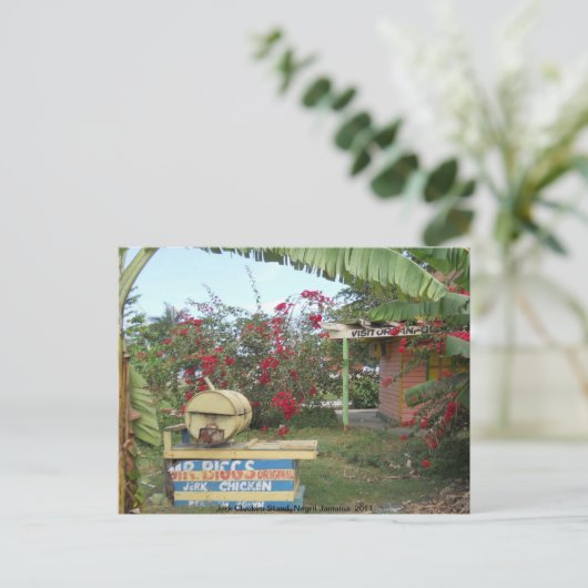 Jerk Chicken Stand in Negril, Jamaica 2011 Briefkaart (Staand voorkant)