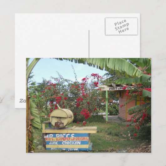Jerk Chicken Stand in Negril, Jamaica 2011 Briefkaart (Voorkant / Achterkant)