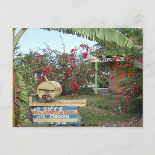 Jerk Chicken Stand in Negril, Jamaica 2011 Briefkaart (Voorkant)