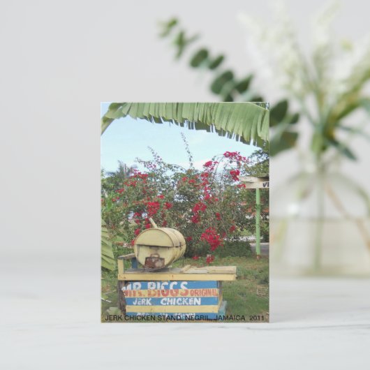 Jerk Chicken Stand in Negril, Jamaica 2011 Briefkaart (Staand voorkant)
