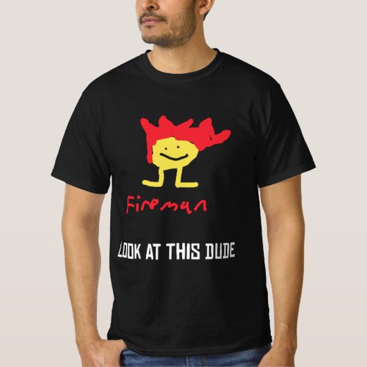 jerma Fireman kijkt naar DEZE DUDE T-shirt (Voorkant)