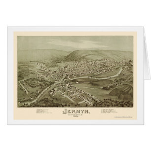 Jermyn, PA Panorama Kaart - 1889