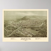 Jermyn, PA Panorama Kaart - 1889 Poster (Voorkant)