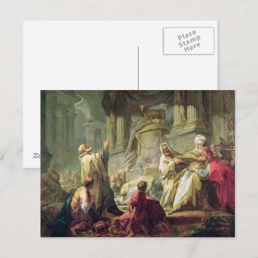 Jeroboam Opoffering Golden Calf, 1752 Briefkaart (Voorkant / Achterkant)