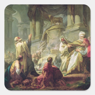 Jeroboam Opoffering Golden Calf, 1752 Vierkante Sticker