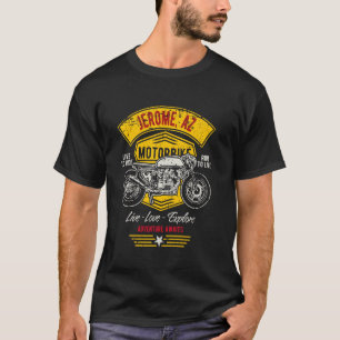 Jerome AZ USA Retro Distressed Style De Motorcycle T-shirt