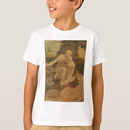 Jerome in de wilde natuur door Leonardo Da Vinci T-shirt (Voorkant)