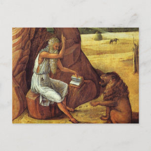 Jerome in de Woestijn door Bellini Briefkaart