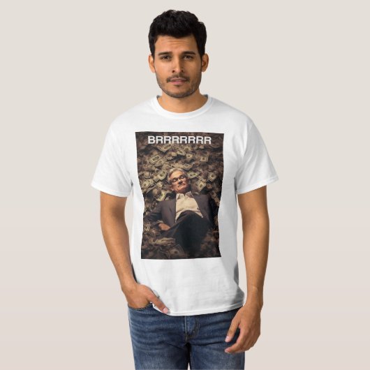 Jerome Powell: Brrrrrr - Kunstwerk op Wall Street T-shirt (Voorkant volledig)