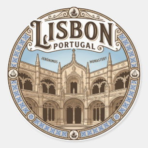 Jerónimos Klooster Portugal Ronde Sticker