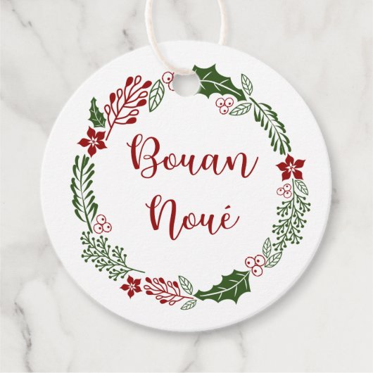 Jèrriais, Jersey Norman Merry Kerstmis, Aangepast Bedankjes Labels (Voorkant)