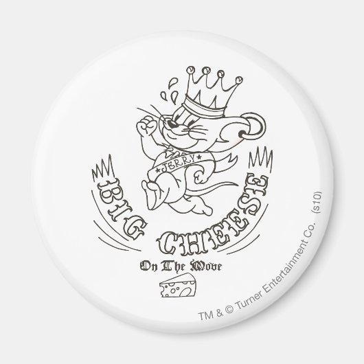 Jerry Big Cheese op de maan 1 Magneet (Voorkant)