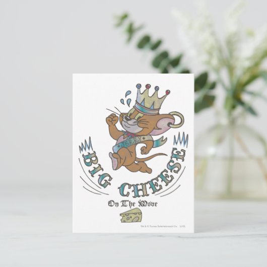 Jerry Big Cheese op de maan 2 Briefkaart (Staand voorkant)