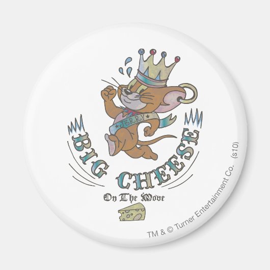 Jerry Big Cheese op de maan 2 Magneet (Voorkant)