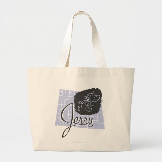 Jerry Black en Blue Script Grote Tote Bag (Voorkant)