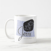 Jerry Black en Blue Script Koffiemok (Links)