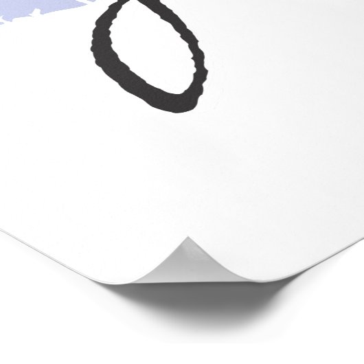 Jerry Black en Blue Script Poster (Hoek)